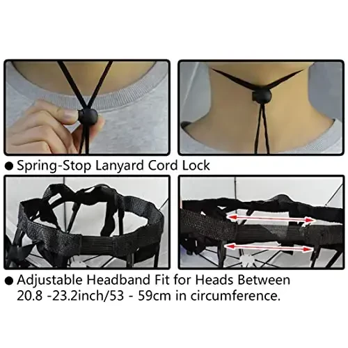 NEW-Vi Fishing Umbrella Hat Folding Adjustable Sun Rain Cap, 37.4”Oversize Hands Free Umbrellas, 7-Ribs Anti-UV Waterproof Headwear for Fishing Gardening Golf Sunshade Outdoor - 6