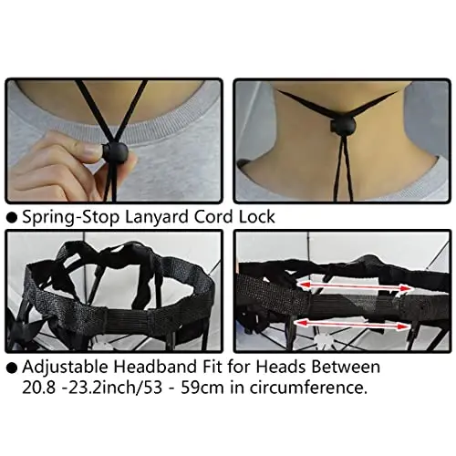 NEW-Vi Fishing Umbrella Hat Folding Adjustable Sun Rain Cap, 37.4”Oversize Hands Free Umbrellas, 7-Ribs Anti-UV Waterproof Headwear for Fishing Gardening Golf Sunshade Outdoor - 3