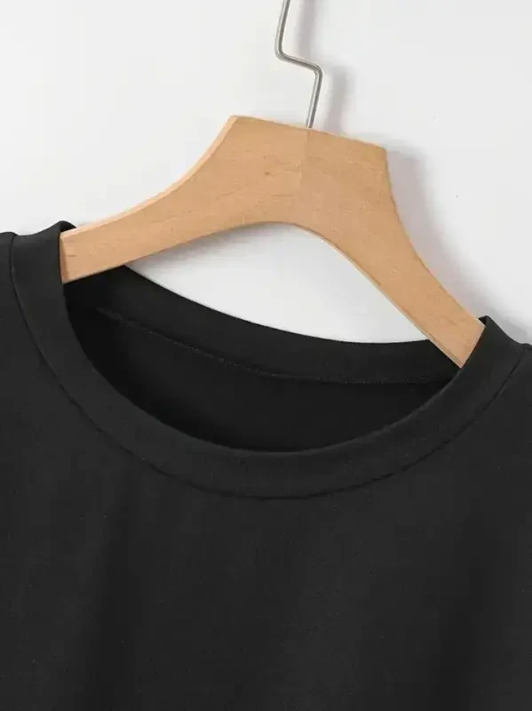 New York Printed Oversize Crew Neck T-shirt - Black - 3