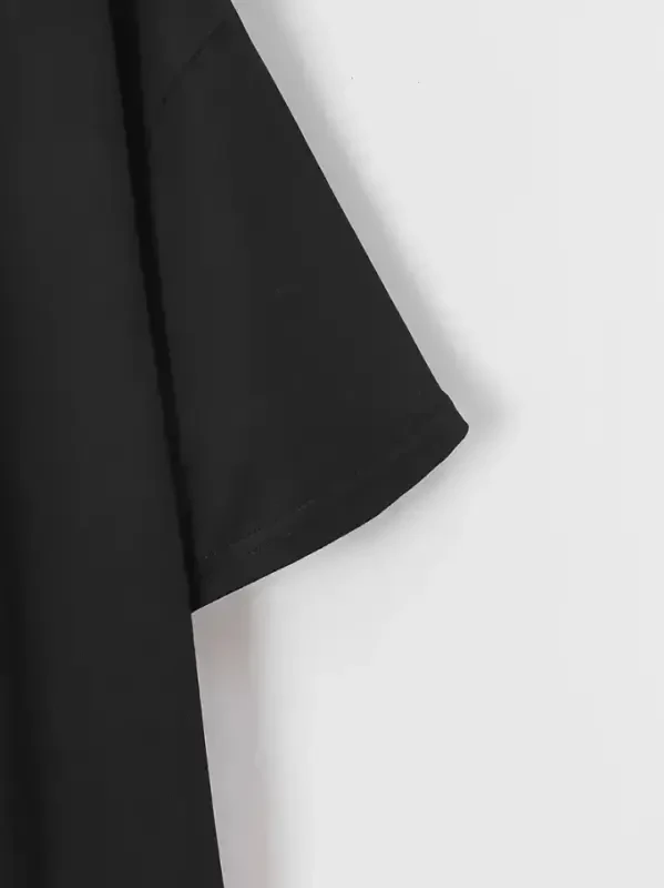 New York Printed Oversize Crew Neck T-shirt - Black - 4