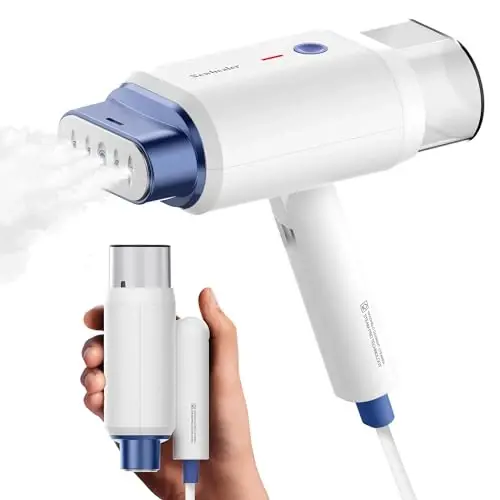 Newbealer Steamer for Clothes, 1200W Travel Steamer with Horizontal & Vertical Steaming, 2 Steam Levels, Dry Ironing, Foldable, 1.5lbs Lightly, 180ml Handheld Fabric Wrinkle Remover (120V Only) - 1