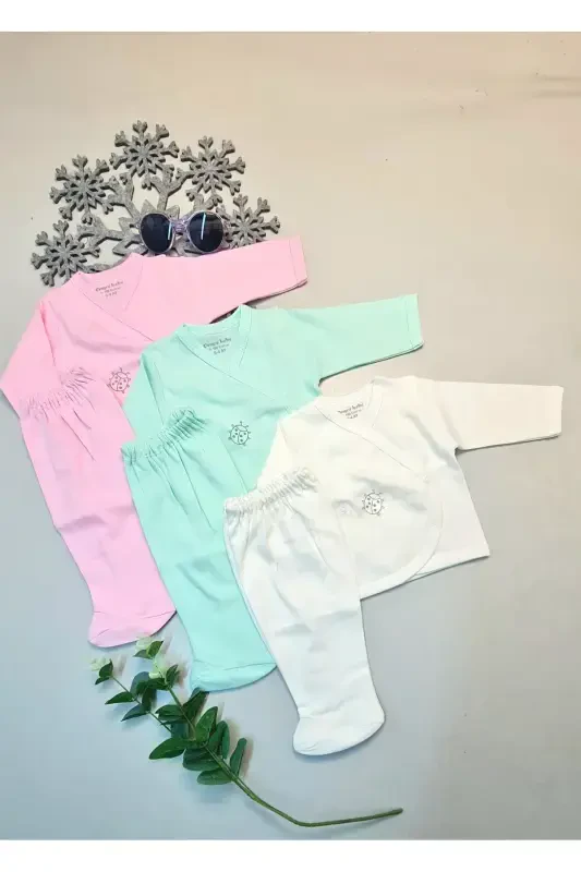 Newborn (6 Pieces) Baby Preparation Outer Romper Bootie Pants Cotton - CEMBEBE