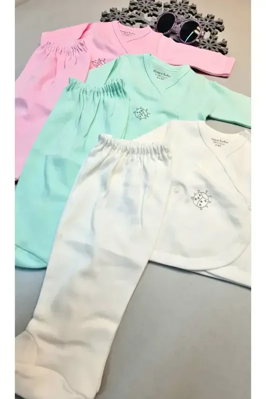 Newborn (6 Pieces) Baby Preparation Outer Romper Bootie Pants Cotton - 2