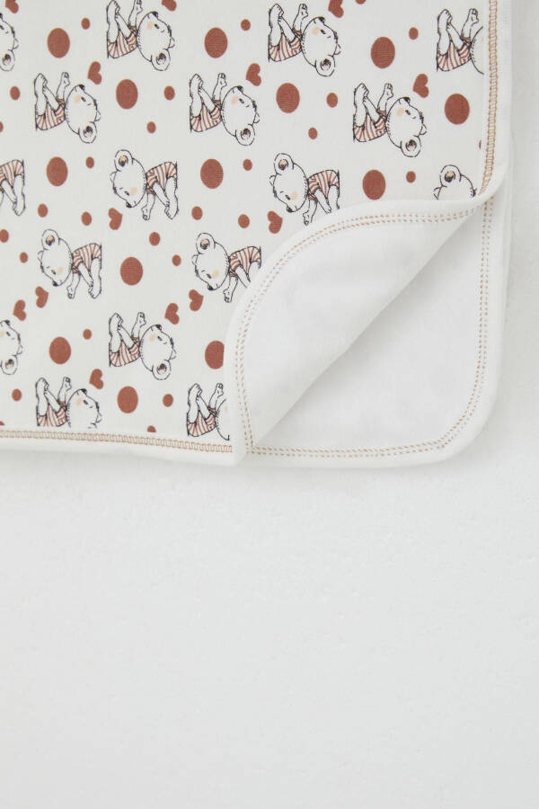 Newborn Baby Blanket Cute Baby Bear Patterned Standard, Ecru - 3