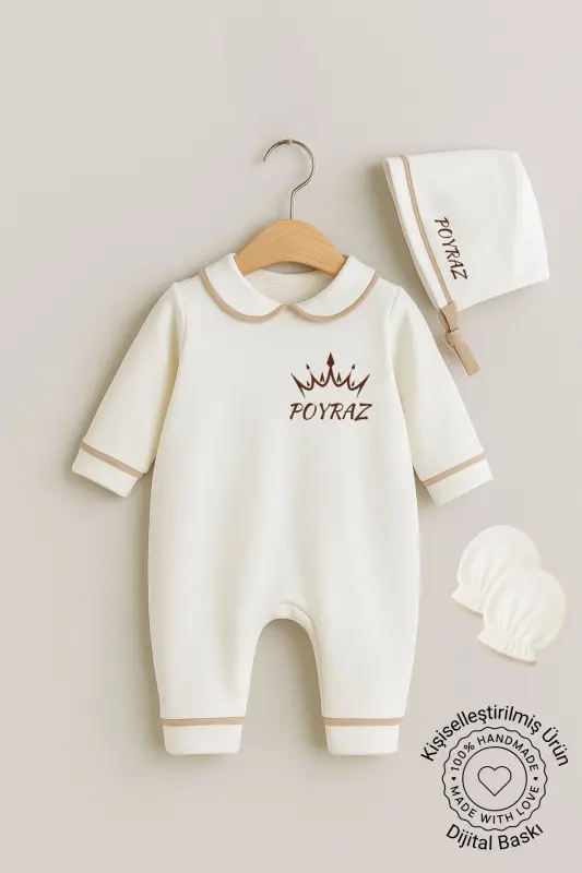 Newborn Baby Boy Personalized Baby Romper Hospital Discharge Baby Memory Set Mawlid Set Gift - MINYTRENDY