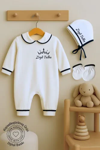Newborn Baby Boy Personalized Romper Hospital Discharge Baby Memory Set Maulud Set Gift - MINYTRENDY (1)