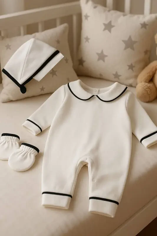 Newborn Baby Boy Personalized Romper Hospital Discharge Baby Memory Set Maulud Set Gift - 3