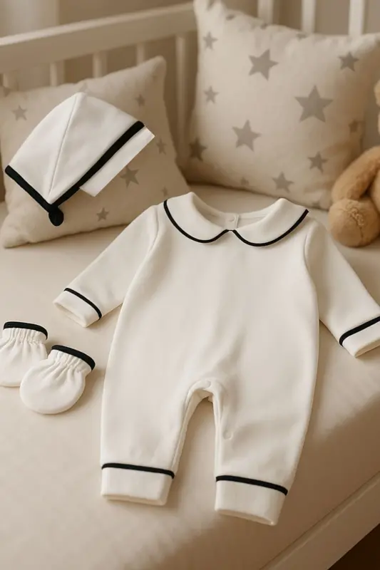 Newborn Baby Boy Personalized Romper Hospital Discharge Baby Memory Set Maulud Set Gift - 4