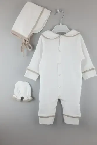 Newborn Baby Boy Romper Set Hospital Outfit Baby Keepsake Set Mevlut Set Gift Set-Ecrucoffee2 - MINYTRENDY (1)