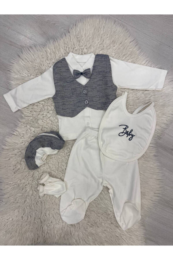 Newborn baby boy vest, bodysuit, sparkly set, special occasion, mevlüt, baby shower, wedding, engagement - 1