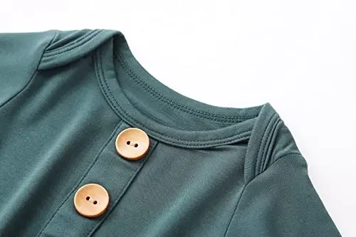 Newborn Baby Boys Girls Knotted Gown Hat Set Soft Bamboo Viscose Infant Sleeper Baby Sleep Gown with Mittens - 3