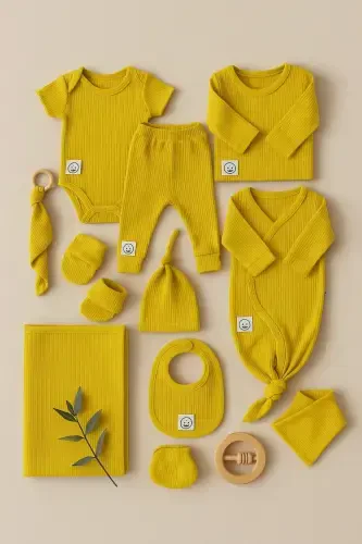 Newborn Baby Clothes Lyocell Cotton Fabric-MUSTARD - RG KIDSSTORE (1)