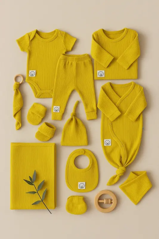 Newborn Baby Clothes Lyocell Cotton Fabric-MUSTARD - 2