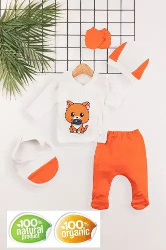 Newborn Baby Hospital Discharge 5-Piece Set 100% Organic Cotton Extra Soft Texture - PIMADYO (1)