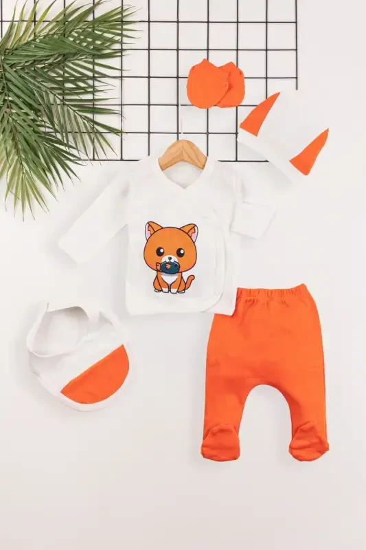 Newborn Baby Hospital Discharge 5-Piece Set 100% Organic Cotton Extra Soft Texture - 3