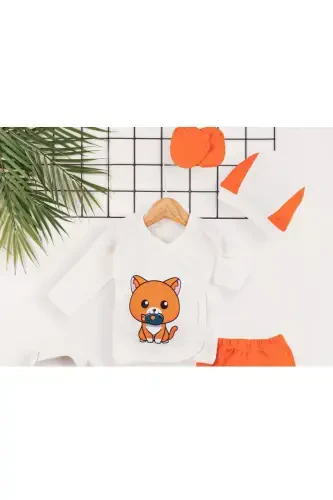 Newborn Baby Hospital Discharge 5-Piece Set 100% Organic Cotton Extra Soft Texture - 4