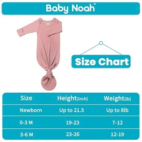 Newborn Baby Knotted Gown, Baby Girl and Boy Sleeping Bag with Mittens and Hat & Bowknot Set - 6