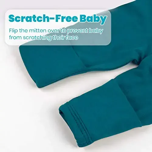 Newborn Baby Knotted Gown, Super Soft Silky Infant Long Sleeve Sleeper with Mittens and Hat & Bowknot Set (Extra Long) - 5