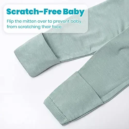 Newborn Baby Knotted Gown, Super Soft Silky Infant Sleeper, Baby Girl Sleep Gown with Mittens, Bow, and Hat Set - 4