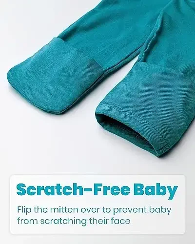 Newborn Baby Knotted Gown, Super Soft Silky Infant Sleeper, Baby Girl Sleep Gown with Mittens, Bow, and Hat Set - 6