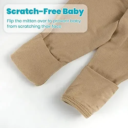 Newborn Baby Knotted Gown, Super Soft Silky Infant Sleeper, Baby Girl Sleep Gown with Mittens, Bow, and Hat Set - 5