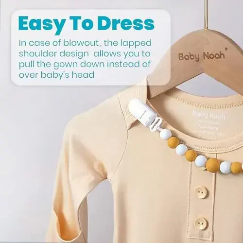 Newborn Baby Knotted Gown, Super Soft Silky Infant Sleeper, Baby Girl Sleep Gown with Mittens, Bow, Clip and Hat Set - 6