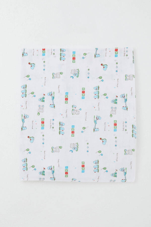 Newborn Baby Muslin Blanket Cute Baby Animal Buddies Standard, White - 1