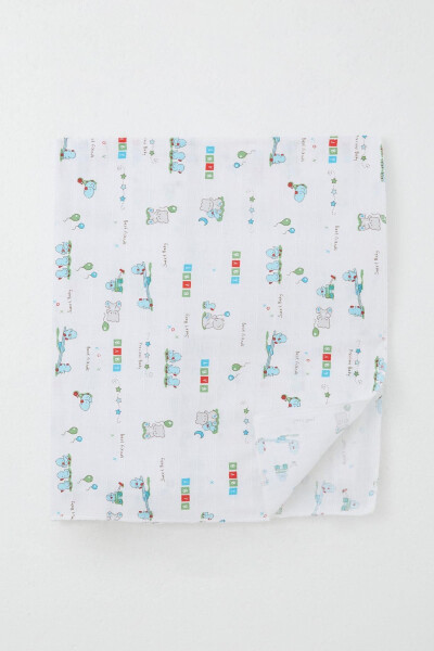 Newborn Baby Muslin Blanket Cute Baby Animal Buddies Standard, White - BREEZE (1)