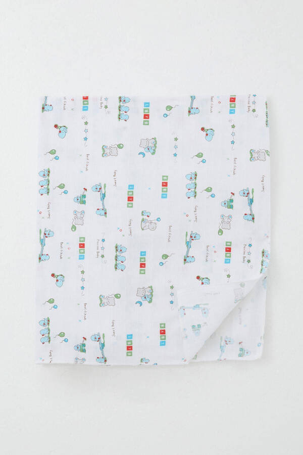 Newborn Baby Muslin Blanket Cute Baby Animal Buddies Standard, White - 2