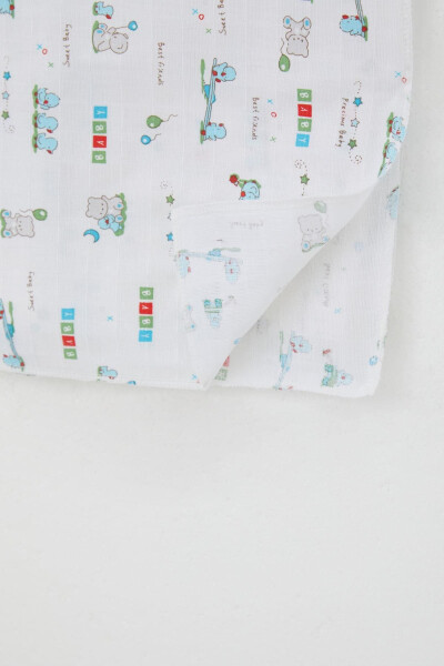 Newborn Baby Muslin Blanket Cute Baby Animal Buddies Standard, White - 3