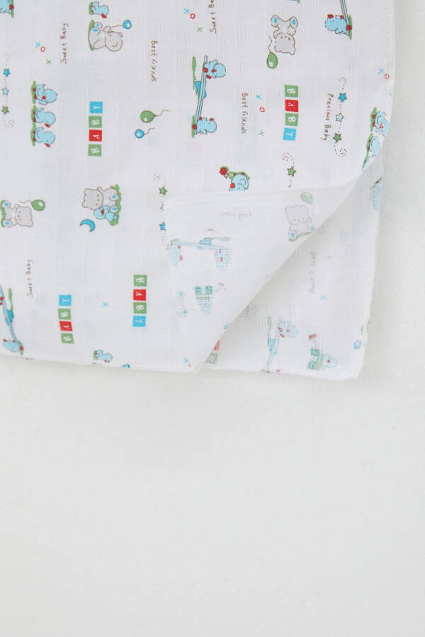 Newborn Baby Muslin Blanket Cute Baby Animal Buddies Standard, White - 3