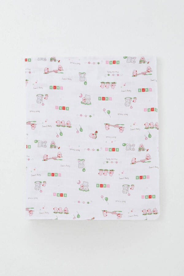 Newborn Baby Muslin Blanket Cute Baby Animal Buddies Standard, White - 1