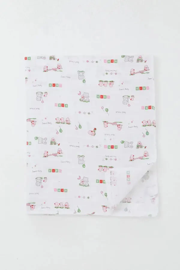 Newborn Baby Muslin Blanket Cute Baby Animal Buddies Standard, White - 2