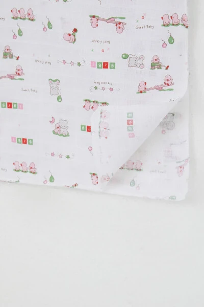 Newborn Baby Muslin Blanket Cute Baby Animal Buddies Standard, White - 3
