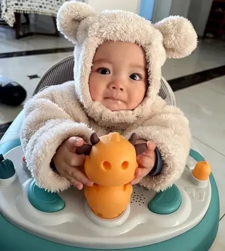 Newborn Baby Romper Fleece Onesie Jumpsuit Toddler Warm Hooded Outwear Outfits for Infant - 10
