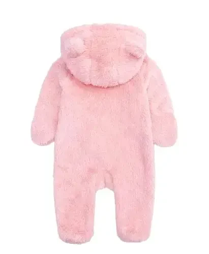 Newborn Baby Romper Fleece Onesie Jumpsuit Toddler Warm Hooded Outwear Outfits for Infant - Ohrwurm (1)