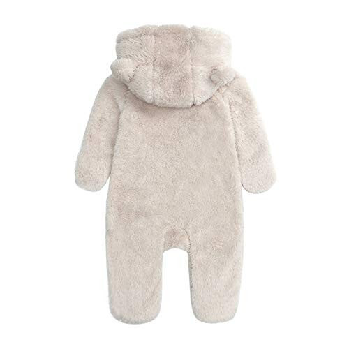 Newborn Baby Snowsuit Fleece Lined Onesie Outfits Warm Hooded Romper for Infant - 2