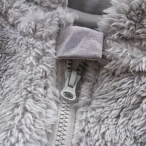 Newborn Baby Snowsuit Fleece Lined Onesie Outfits Warm Hooded Romper for Infant - 4