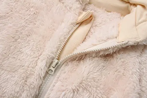Newborn Baby Snowsuit Fleece Lined Onesie Outfits Warm Hooded Romper for Infant - 4