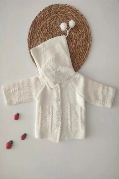 Newborn Hooded Double Layer Knit Girl - Boy Baby Cardigan - TINITINS (1)