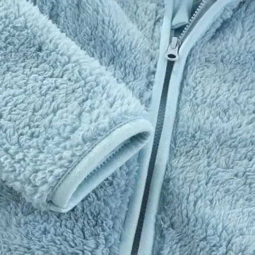 Newborn Infant Baby Boys Girls Cartoon Fleece Hooded Jacket Coat with Ears Warm Todder Kids Outwear Coat Zipper Up 0-6Y - 5