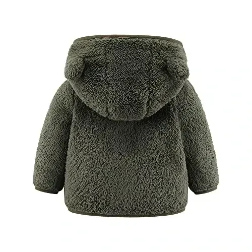 Newborn Infant Baby Boys Girls Cartoon Fleece Hooded Jacket Coat with Ears Warm Todder Kids Outwear Coat Zipper Up 0-6Y - GAJAOUS (1)