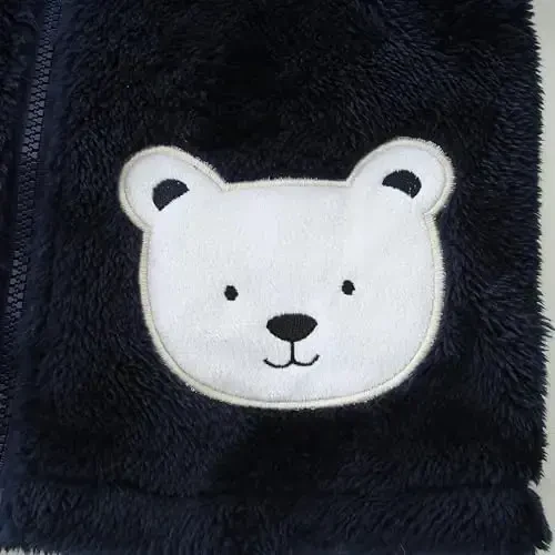 Newborn Infant Baby Boys Girls Cartoon Fleece Hooded Jacket Coat with Ears Warm Todder Kids Outwear Coat Zipper Up 1-6Y - 6