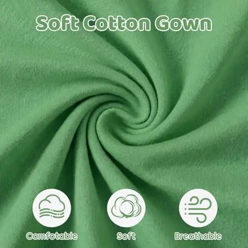 Newborn Knotted Baby Gown 0-6 Months, Super Soft Breathable Nightgowns for Babies Girl and Boy, Baby Girls Coming Home Hospital Outfit with Hat Set Green - 5