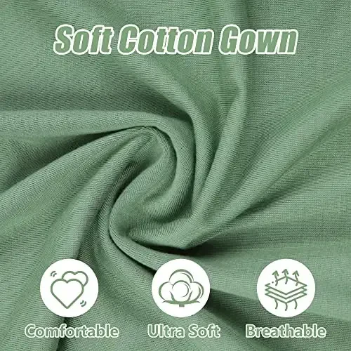 Newborn Knotted Baby Gown 0-6 Months, Super Soft Breathable Nightgowns for Babies Girl and Boy, Baby Girls Coming Home Hospital Outfit with Hat Set Oatmeal - 2