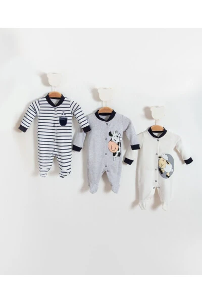 NEWBORN ORGANIC 3-PIECE BABY SLEEPSUIT - MİLANO KİDS
