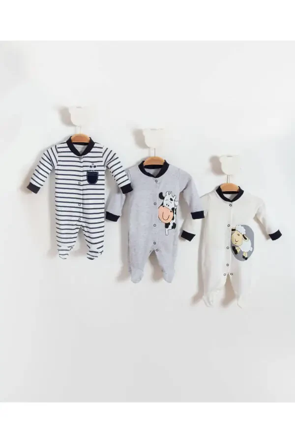 NEWBORN ORGANIC 3-PIECE BABY SLEEPSUIT - 1