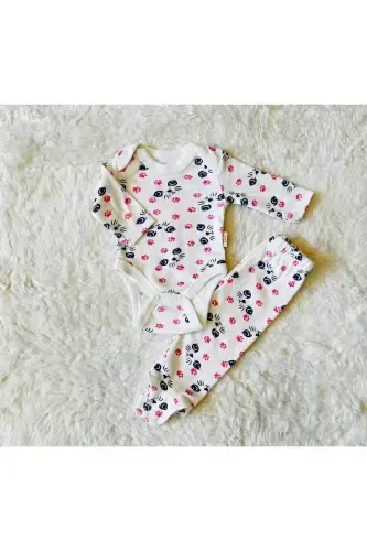 Newborn Organic Cotton 2-Piece Baby Set - Collared Floral - 3