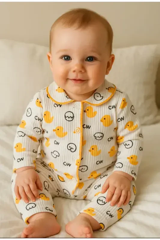 Newborn Organic Cotton 2-Piece Baby Set for Girls and Boys - ANNE DOKUNUŞU GIBI KUZUM BEBE