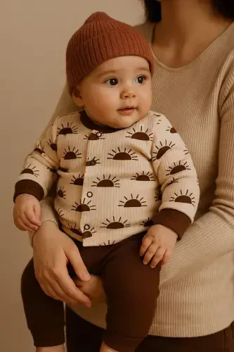 Newborn Organic Cotton 2-Piece Baby Set for Girls and Boys - 4